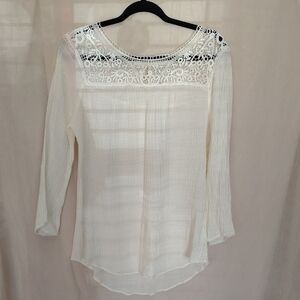 St. John's Bay Cream Lace Women's Blouse